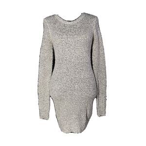 BCBGeneration Sweater Dress S Boucle Whisper White Black Heather Long Sl Soft
